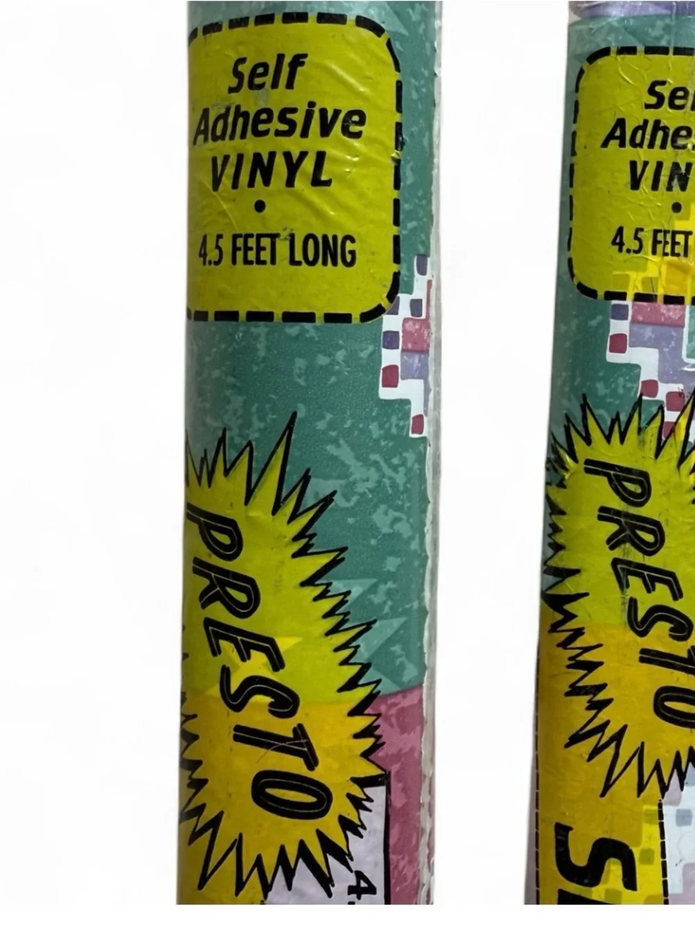 Vtg 80s 90s Presto Self Adhesive Vinyl Roll Green purple Aztec southwestern